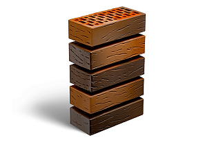 Кирпич лицевой керамический Магма Керамик пустотелый утолщенный "Флеш-обжиг Антик" 1,4Нф