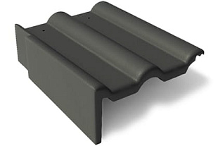 Франкфуртская Боковая ЛЕВАЯ минеральная черепица Черная BRAAS