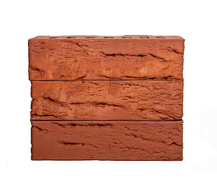 Кирпич облицовочный полнотелый Красный Рустик Керма премиум клинкер