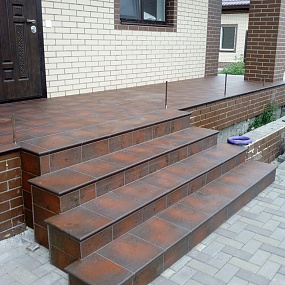 Фронтальная клинкерная ступень простая Paradyz Semir Brown, 300*300*11 мм Hit Ceramics